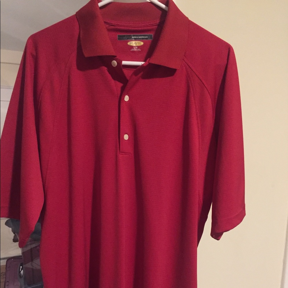 Large Greg Norman red polo